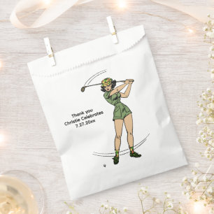 Warm Up for Lady Golfer 3 Lines for Your Text Favour Bag