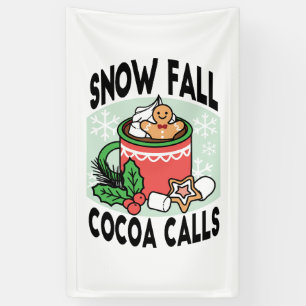 Warm Up with Snow Fall Cocoa Calls - Winter Drink Banner