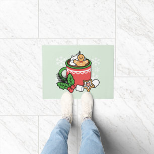 Warm Up with Snow Fall Cocoa Calls - Winter Drink Doormat
