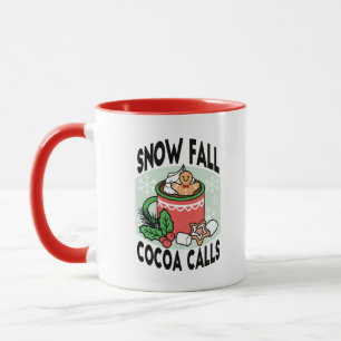 Warm Up with Snow Fall Cocoa Calls - Winter Drink Mug