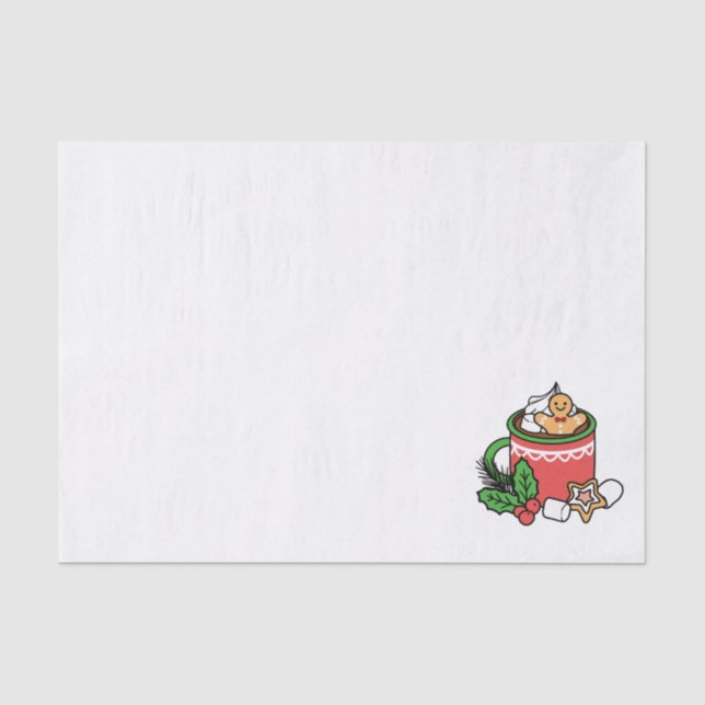 Warm Up with Snow Fall Cocoa Calls - Winter Drink Tissue Paper (Front)