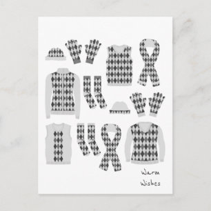 Warm Warm Wams Jacquards Motifs Objets Carte posta