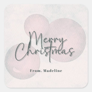 Warm watercolor holiday Christmas party invitation Square Sticker