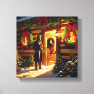 Warm Welcome: Eastman Johnson Holiday Glow Canvas Print