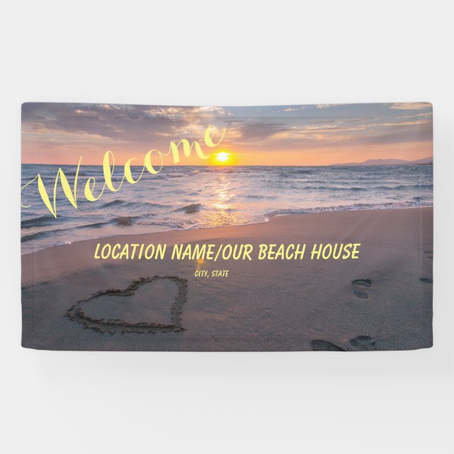 Warm Welcome Ocean Sunset Beach House, B&B, Shop Banner (Horizontal)