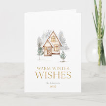 Warm Winter Cottage Christmas Card