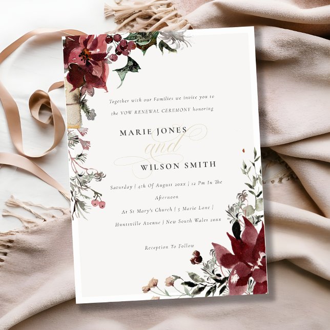 Warm Winter Festive Foliage Vow Renewal Invite (Creator Uploaded)