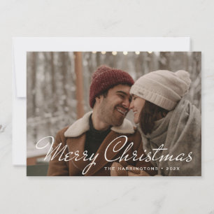 Warm Winter Florals Photo Holiday Card