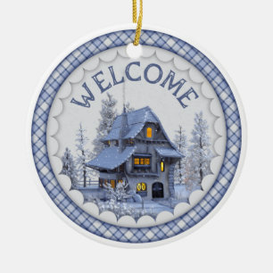 Warm Winter Welcome Ceramic Ornament