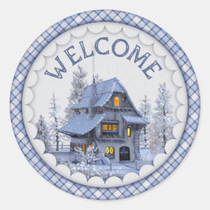 Warm Winter Welcome Classic Round Sticker