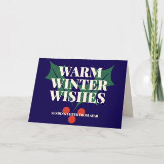 Warm Winter Wishes Christmas Holly Photo Card