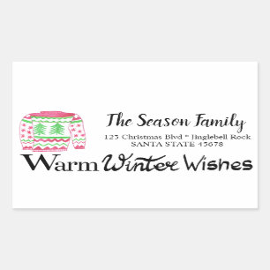 Warm Winter Wishes Christmas Sweater address Sticker