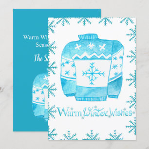 Warm Winter Wishes Christmas Sweater Invitation
