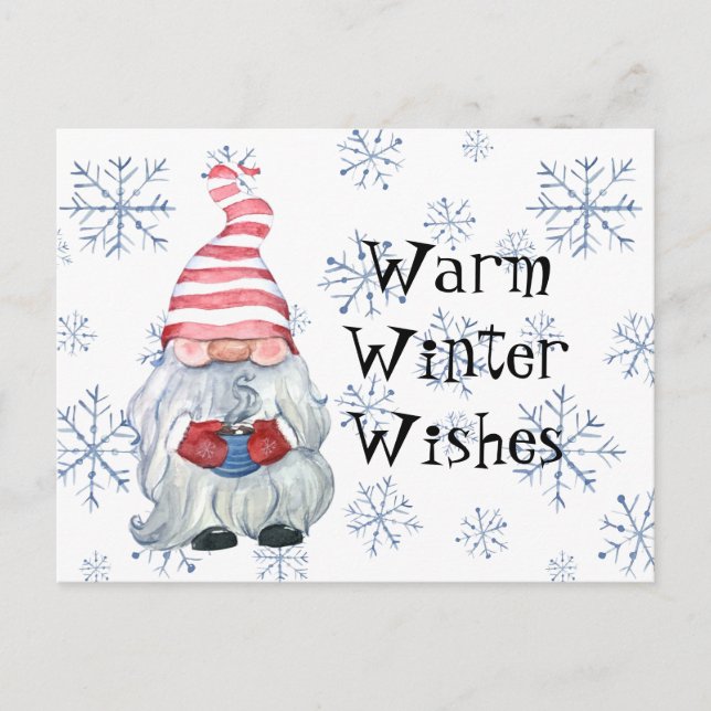Warm Winter Wishes Postcard (Front)