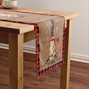 Warm Winter Wishes - Snowman Short Table Runner