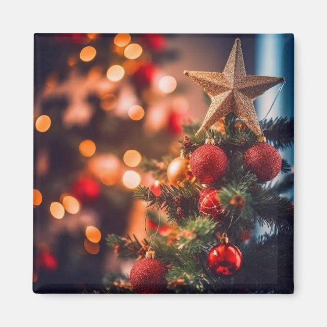 "Warm Wishes and Festive Cheer: A Merry Christmas  Magnet (Front)