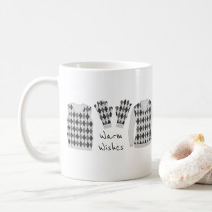 Warm Wishes Argyle Pattern Items Mug - Grey