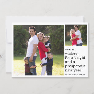 Warm Wishes Bright Prosperous Happy New Year Photo Holiday Card