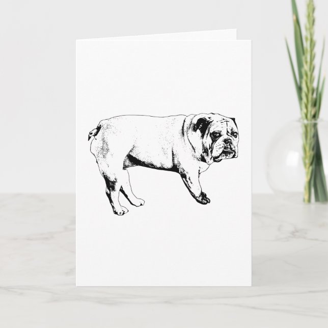 Warm Wishes Bulldog Card (Front)