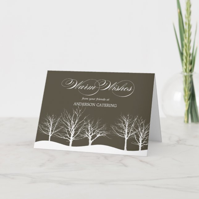 Warm Wishes Business/Corporate Holiday Card (Front)