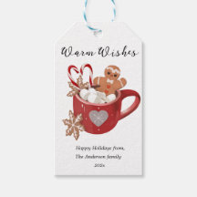 Warm Wishes Christmas Cocoa Mug Flat Holiday Card