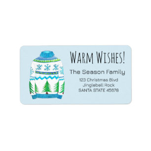 Warm Wishes Christmas Sweater Label
