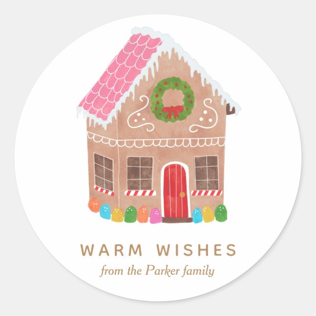 Warm Wishes Classic Round Sticker (Front)