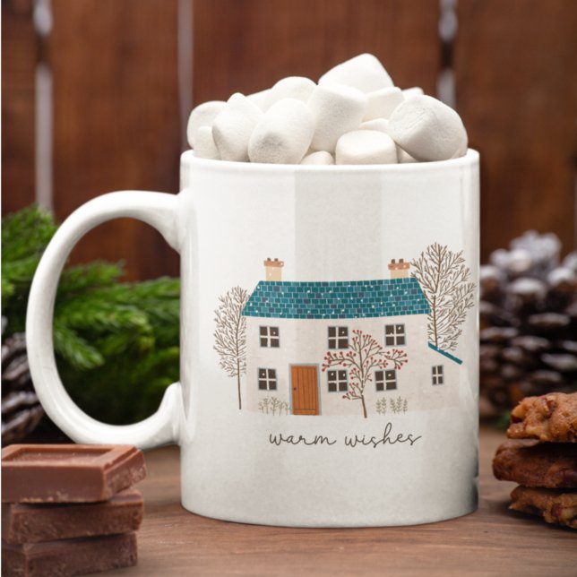 Warm Wishes Cozy Holiday Home Christmas Coffee Mug (Creator Uploaded)