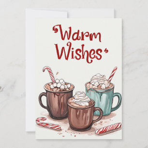Warm Wishes - Cozy Hot Chocolate Holiday Card