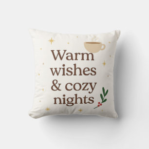 Warm Wishes & Cozy Nights – Minimalist Holiday  Throw Pillow