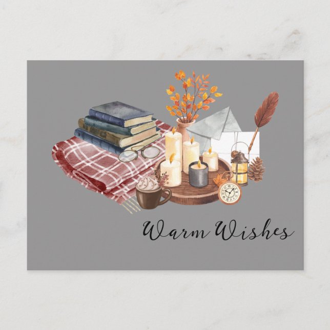 Warm wishes customizable  postcard (Front)