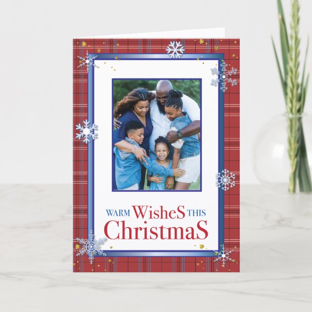 Warm Wishes Elegant Snowflakes Card (Front)