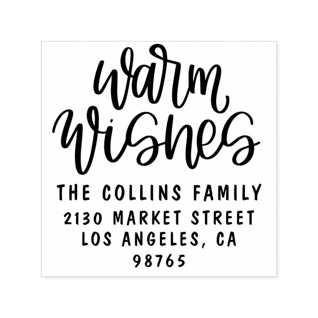 Warm Wishes Family Name Return Address Self-inking Stamp (Design)
