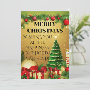 "Warm Wishes for a Joyful Christmas!" Holiday Card