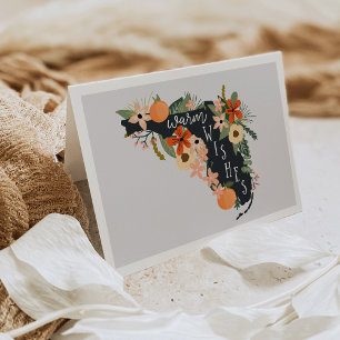 Warm Wishes From Florida Note Card   Gray