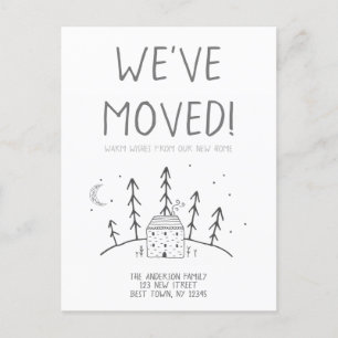 Warm Wishes from Our New Cozy Home We've Moved Announcement Postcard