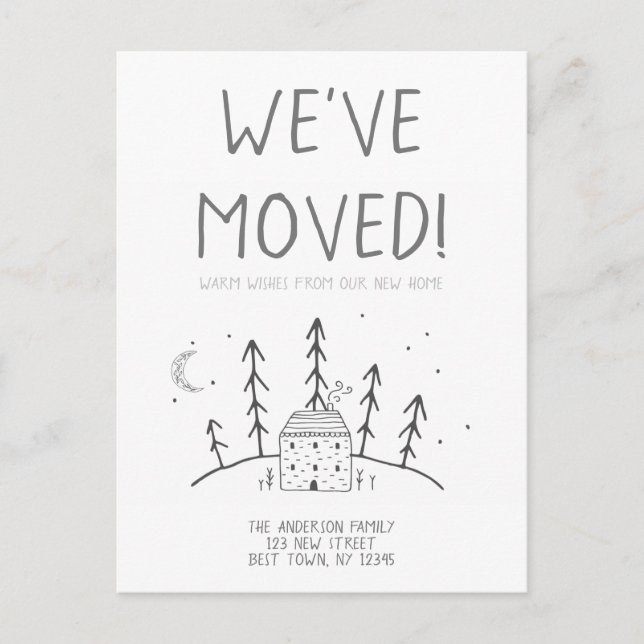Warm Wishes from Our New Cozy Home We've Moved Announcement Postcard (Front)