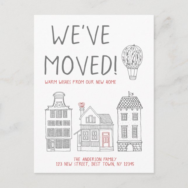 Warm Wishes from Our New Home We've Moved Announcement Postcard (Front)