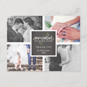 Warm Wishes Holiday Kisses   Mistletoe Thank You Postcard