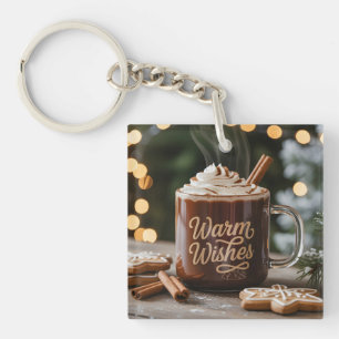 Warm Wishes Holiday Mug: Cozy Hot Chocolate Keychain