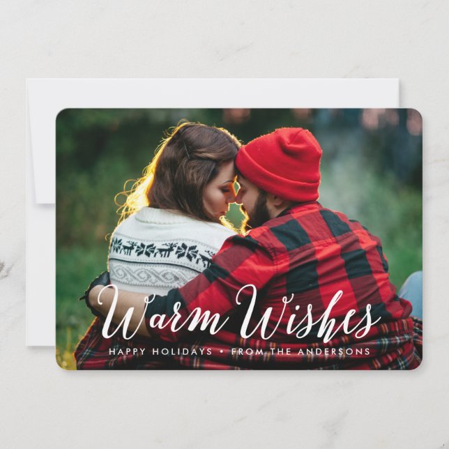 Warm Wishes | Holiday Photo Card (Front)
