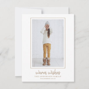 Warm Wishes Holiday Photo Card Card