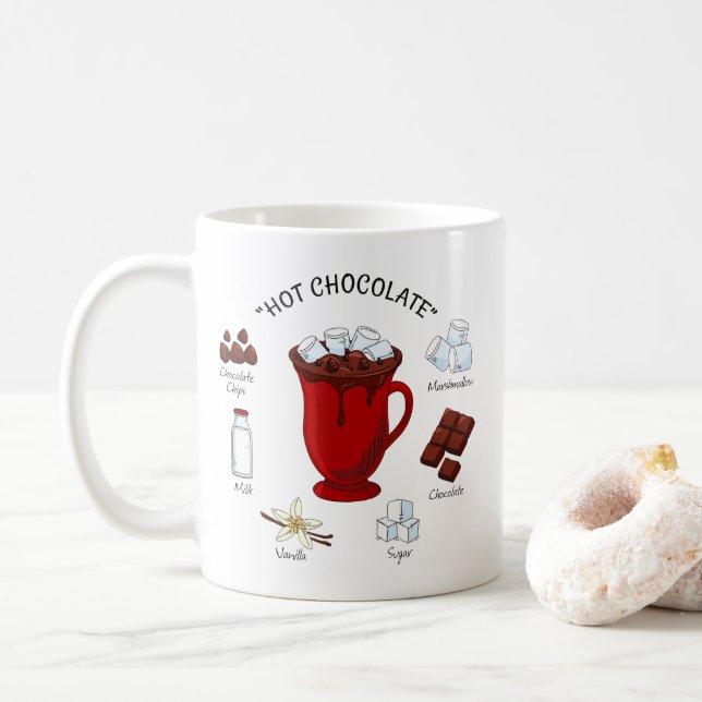 Warm Wishes Hot Chocolate Holiday Coffee Mug (With Donut)