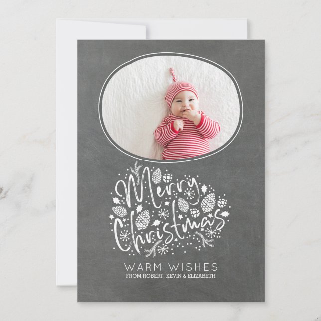 Warm Wishes Merry Christmas Photo Holiday Card (Front)