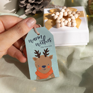 Warm Wishes   Personalized Christmas Reindeer Gift Tags