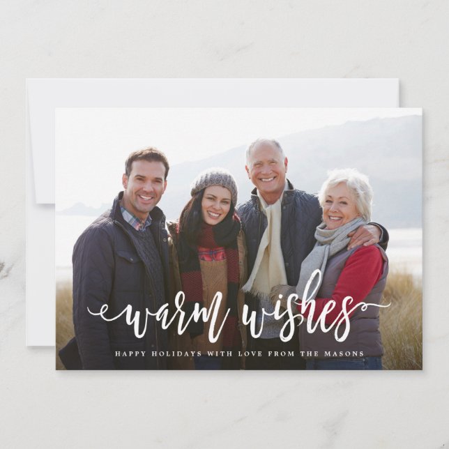 Warm Wishes Photo Holiday Card (Front)