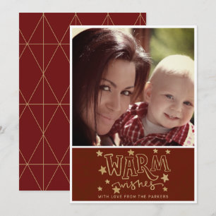 Warm Wishes Photo Holiday / Christmas Card