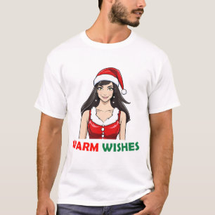 Warm Wishes Santa Woman T-Shirt