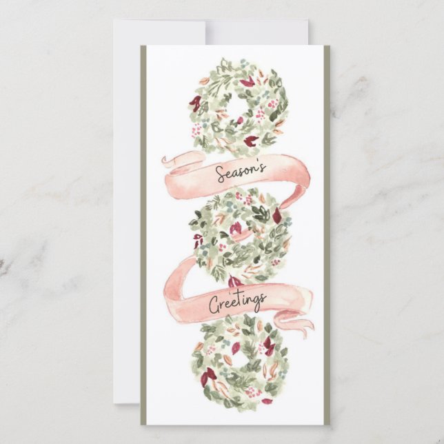 Warm Wishes: Seasons Greetings  Holiday Card (Front)