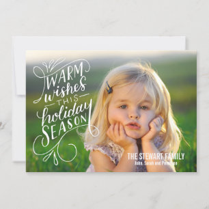 Warm Wishes This Holiday Season Hand Lettered Card